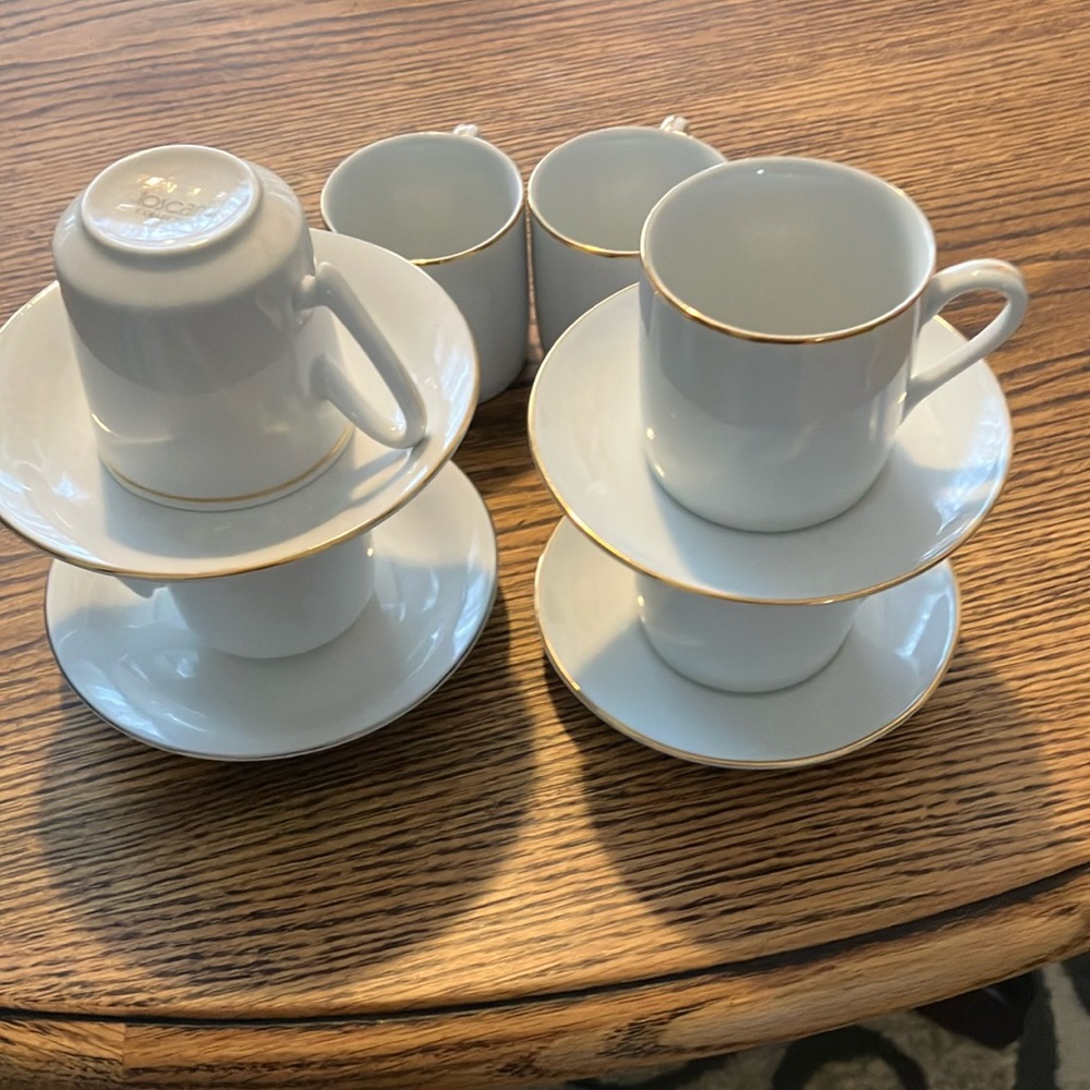 Elegant White and Gold Coffee Set